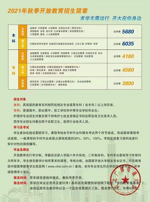 2021年河北開放大學(xué)學(xué)費(fèi)多少？如何繳納？